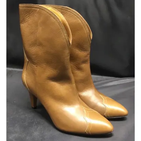 Isabel Marant Leather Pointed Toe Cowboy Boots - Picture 1 of 12